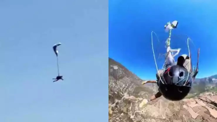 VIDEO Paracaidista estuvo a punto chocar contra el piso