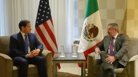 Marco Rubio Secretario de Estado de Estados y Juan Ramón de la Fuente, Secretario de Relaciones Exteriores de México