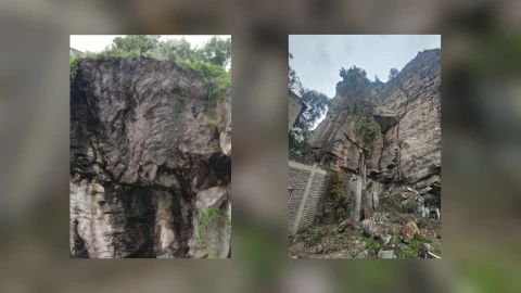Rocas de un cerro en Tlalnepantla cayeron sobre algunas casas.