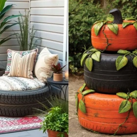5 manualidades con llantas viejas para decorar tu jardín en octubre