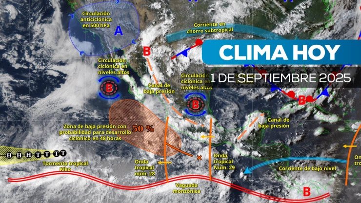 Monzón mexicano provoca lluvias fuertes y temperaturas superiores a 45 °C este 1 de septiembre
