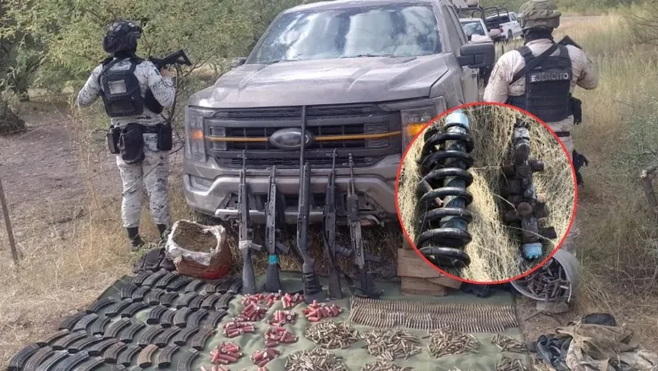 Sorpresa en Nogales: Ejército y Guardia Nacional hallan camioneta llena de explosivos y armas