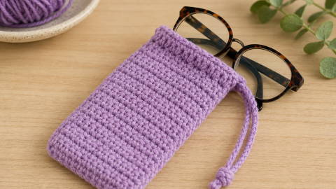 Funda de crochet básica con cordón