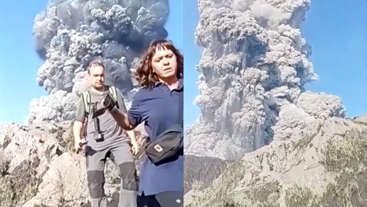 Erupción del volcán Monte Dukono obliga a turistas a huir: Buscan a 3 desaparecidos en Indonesia