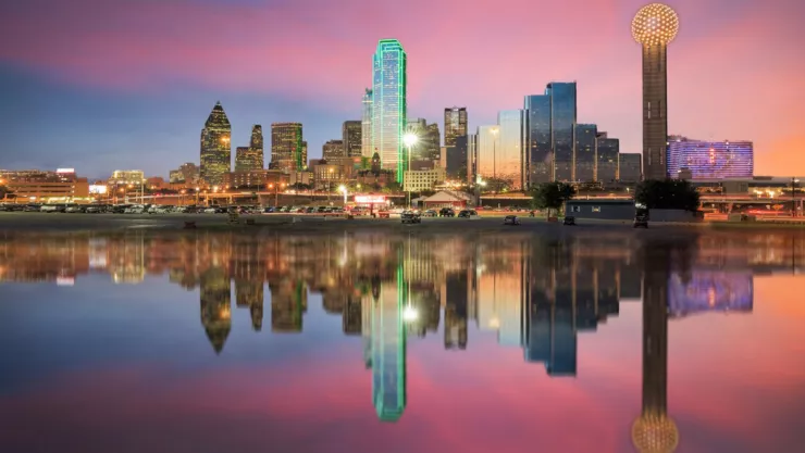 Vista del centro de Dallas, en Texas.