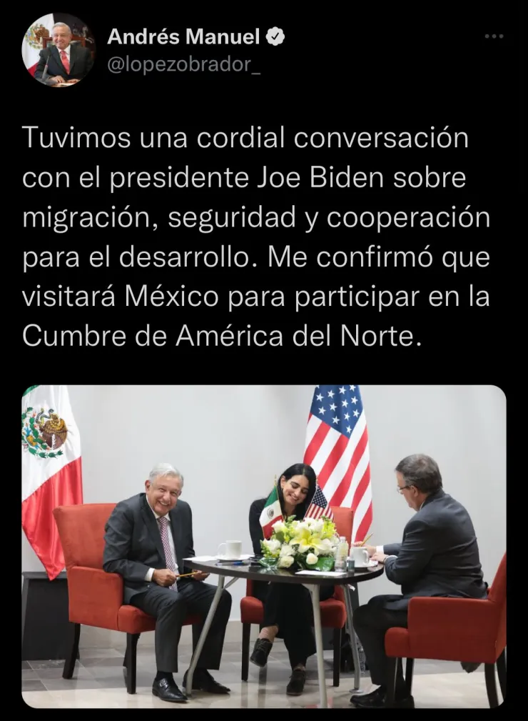 AMLO confirma visita de Joe Biden en diciembre de 2022