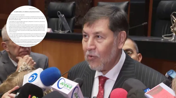 Noroña habla frente a medios de comunicación