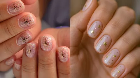 19 ideas de uñas nude con brillos: se ven hermosas en cortas o largas y serás la sensación en Navidad.