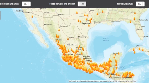 Mapa interactivo muestra en tiempo real los incendios activos en todo el país