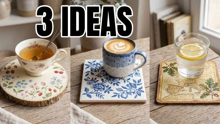 Manualidades “decoupage” para principiantes: 3 ideas de portavasos aesthetic para una casa aesthetic