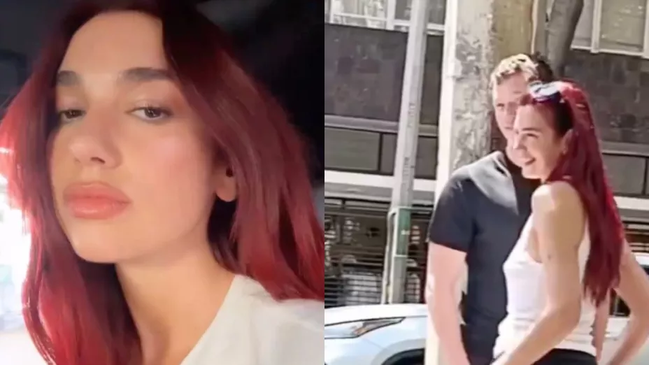 ¡Humilde! Captan a Dua Lipa con su novio en una calle de CDMX y tomándose fotos con fans