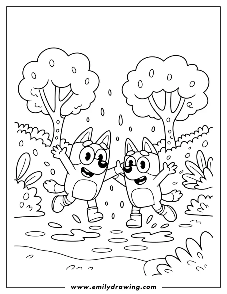 Las hermanas Heeler explorando el jardín