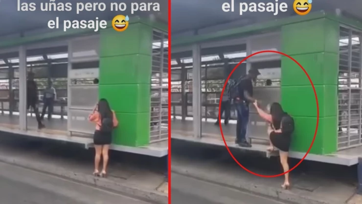 Joven transporte público