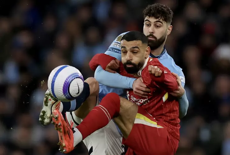 Mohamed Salah ante el Manchester City