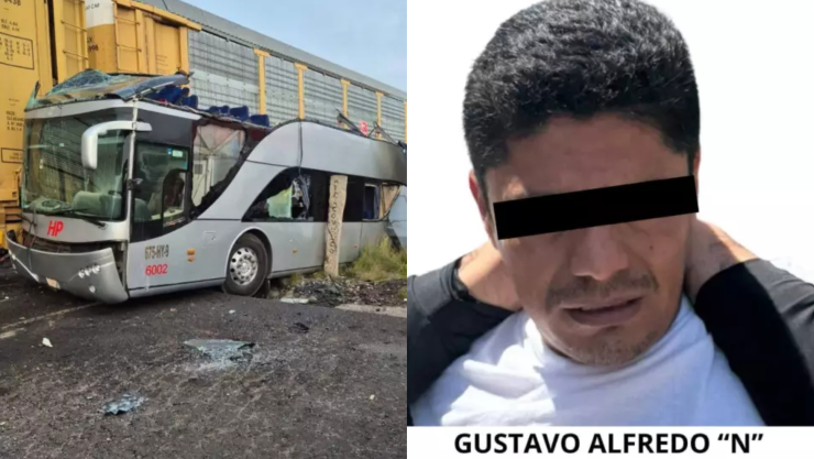 Detienen al chofer del autobús que chocó contra tren en Atlacomulco.