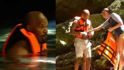 Captan a Jamie Foxx en Tulum tras problemas de salud; así se le vio al actor