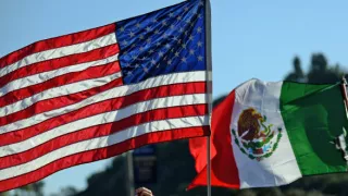 banderas méxico y Estados Unidos