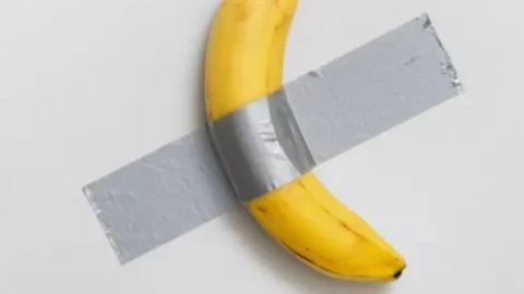 La obra Comedian vuelve a generar polémica. Un visitante del museo Pompidou-Metz se comió la banana valuada en millones.