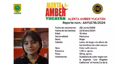 Alerta Amber en Yucatán_ Buscan a Lissette Eunice Costantino Cetina de 15 años