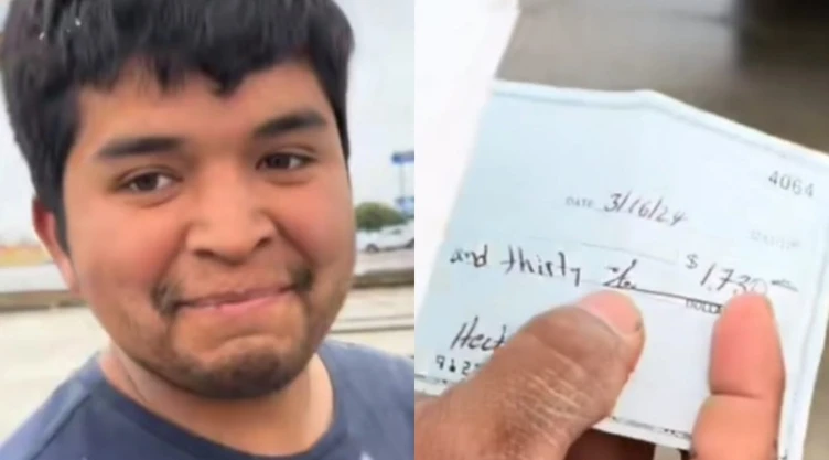 Un hombre se mostró orgulloso tras cobrar su primer sueldo en Texas.