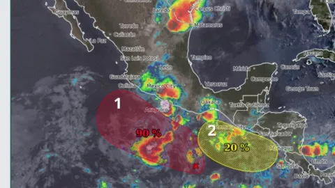 Zonas de baja presión en el Pacífico este 11 de junio de 2025