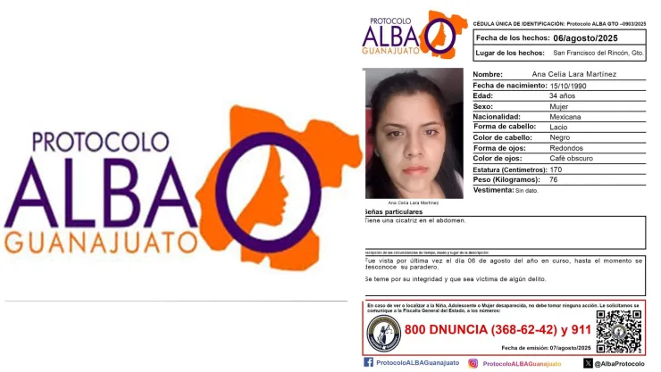 Ana Celia Lara Martínez desaparecida