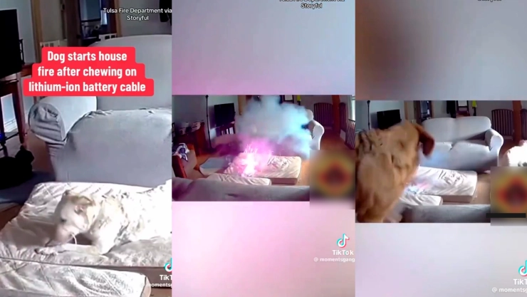 Perro muerde batería de celular y provoca explosión en una casa