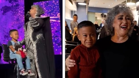 Amanda Miguel cumple y sube al escenario al pequeño Chucho