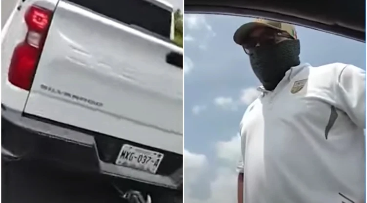 El conductor grabó a los supuestos agentes de migración que le pidieron abrir su cajuela.
