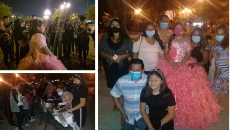 Nancy Ortiz, una joven quinceañera, quien padece de diabetes y un tumor cerebral decidió compartir su banquete con migrantes en Reynosa.
