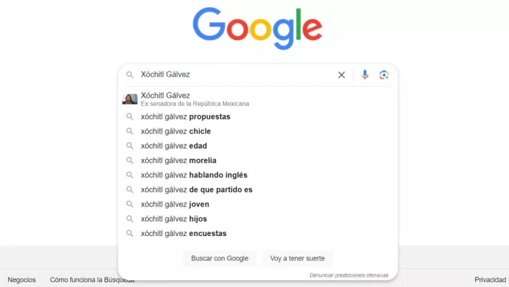 Xóchitl Gálvez y Claudia Sheinbaum en Google