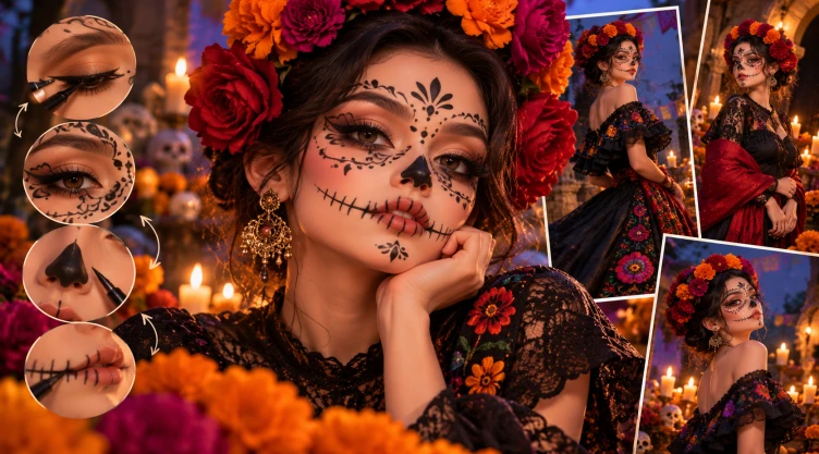 Cómo usar el eyeliner negro para hacerte un maquillaje de Catrina fácil y rápido