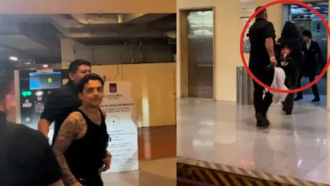 Christian Nodal y Ángela Aguilar llegan juntos a hotel