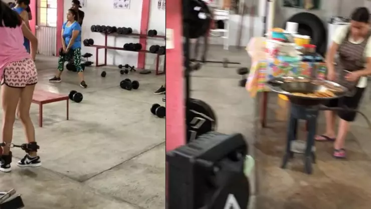 Video: Puesto de garnacha se viraliza por vender dentro de Gym