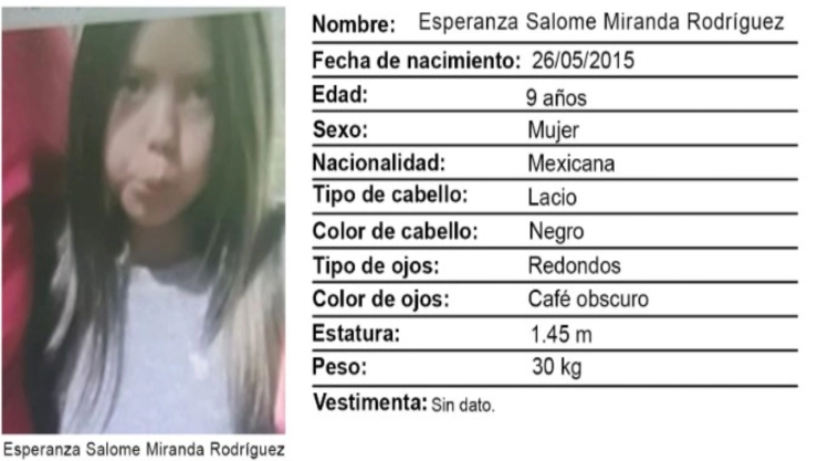 ALERTA AMBER:Esperanza Salomé Miranda Rodríguez desapareció en Guanajuato