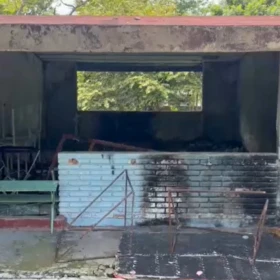 Salón incendiado en Poza Rica, Veracruz.