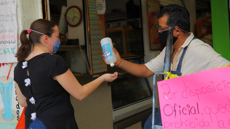 Mercado Puente Blanco uso cubrebocas