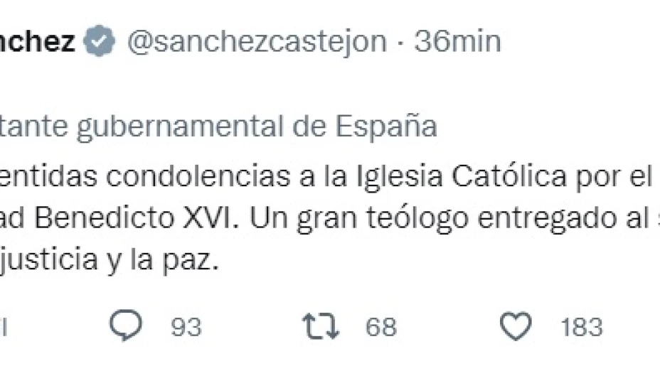 presidente españa papa benedicto xvi
