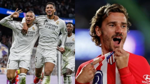 Kylian Mbappé y Jude Bellingham (jugadores del Real Madrid) / Antoine Griezmann (Atlético Madrid)