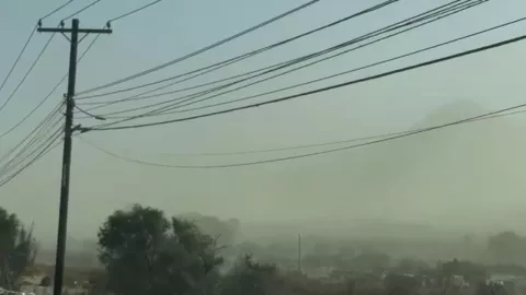 Colonias sin luz en Tijuana por los vientos de santa Ana