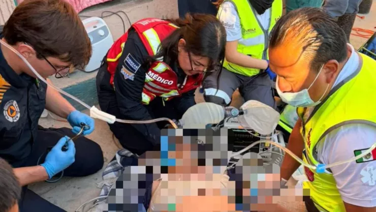 Persona cae a cisterna en Puebla