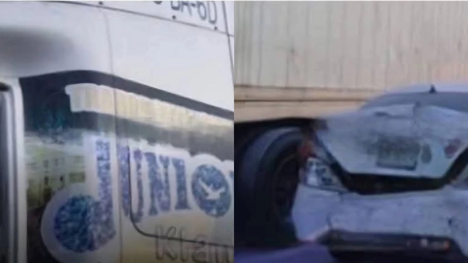 Balacera en la autopista Perote–Cantona hoy deja tráiler y auto destrozados y un herido