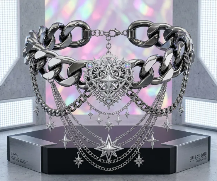 Collar multicapa con dijes de espinas o estrellas de cuatro puntas