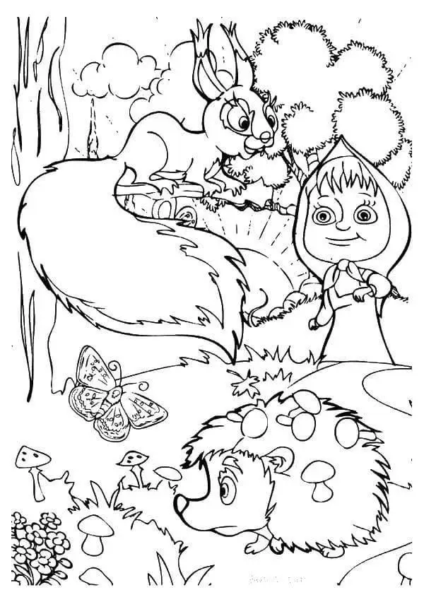 Masha y sus amigos animales del bosque