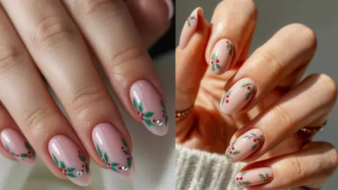 23 modelos de uñas navideñas elegantes y sencillas: puedes usarlas en cortas o largas y se ven preciosas