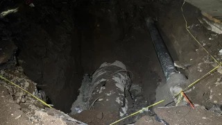 Tubo en reparación en Atizapán, Edomex.