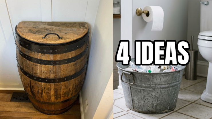 4 ideas para reemplazar el bote de basura de tu baño por opciones rústicas