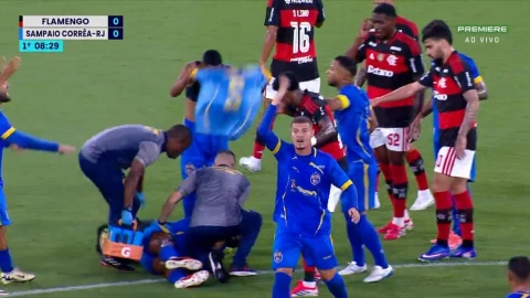Dramático momento en Brasil: jugador convulsiona tras choque en partido oficial