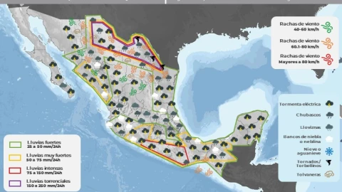 Clima en México 23 de agosto de 2023