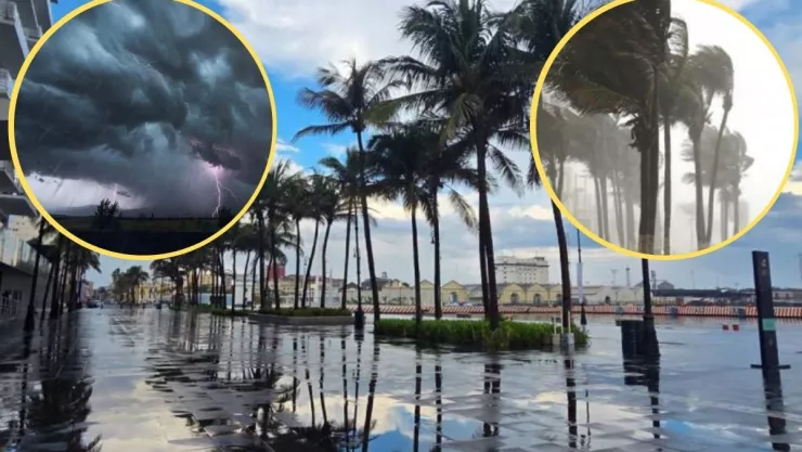 Frente frío norte y tormentas Veracruz